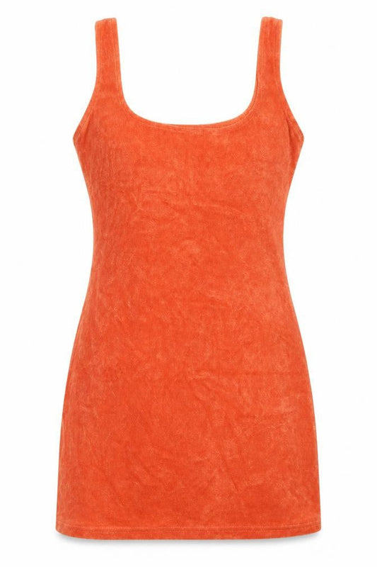 PRETTYLITTLETHING Womens Orange  Cotton Mini  Size 4  Scoop Neck Pullover