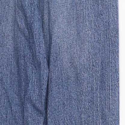 New Look Womens Blue  Cotton Mom Jeans Size 6 L26 in Regular Button