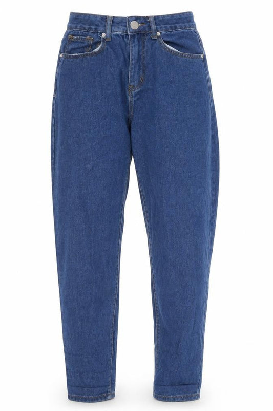 PRETTYLITTLETHING Womens Blue  Cotton Mom Jeans Size 4 L28 in Regular Button