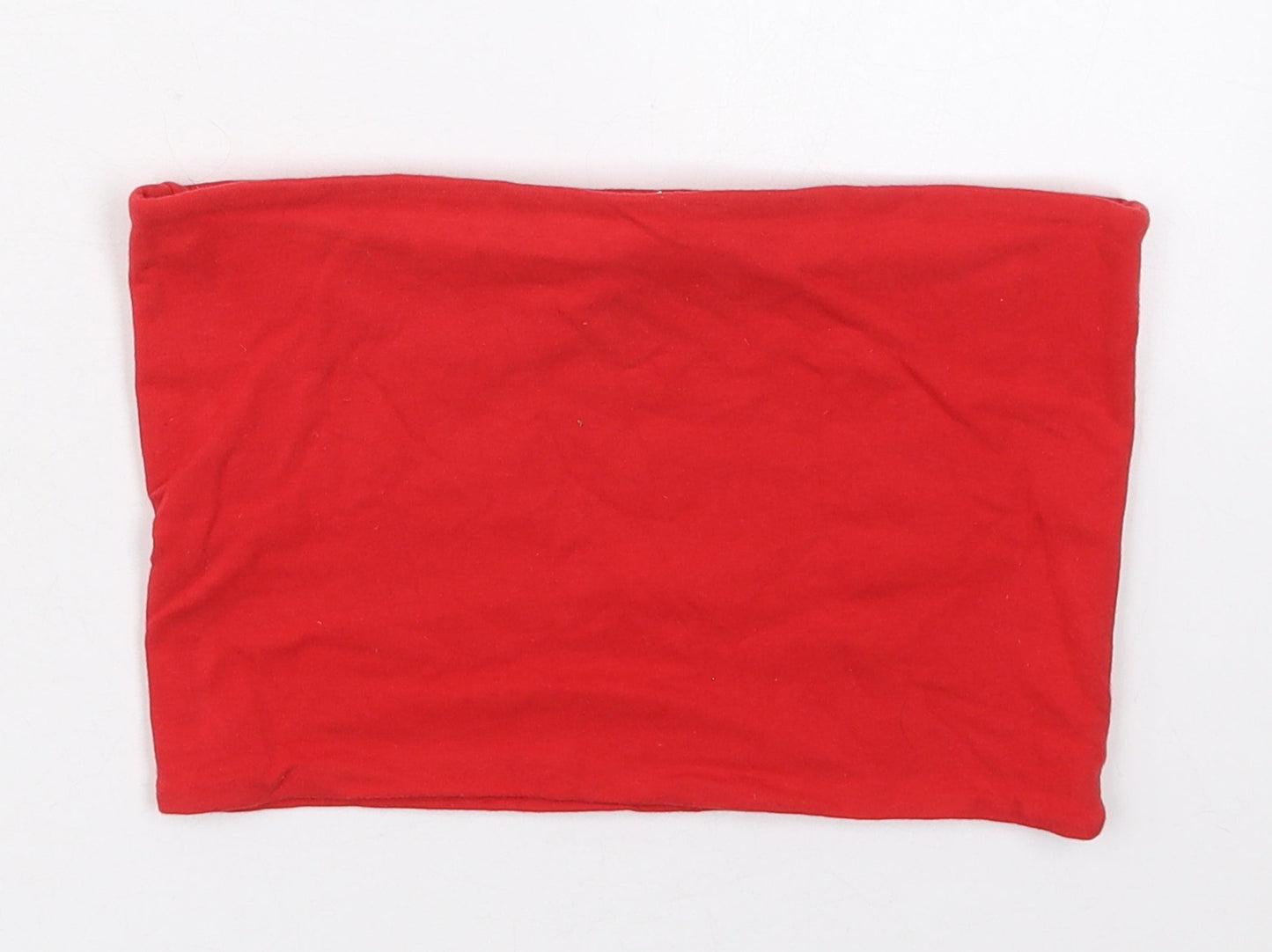 Topshop Womens Red  Cotton Cropped Tank Size 10 Round Neck