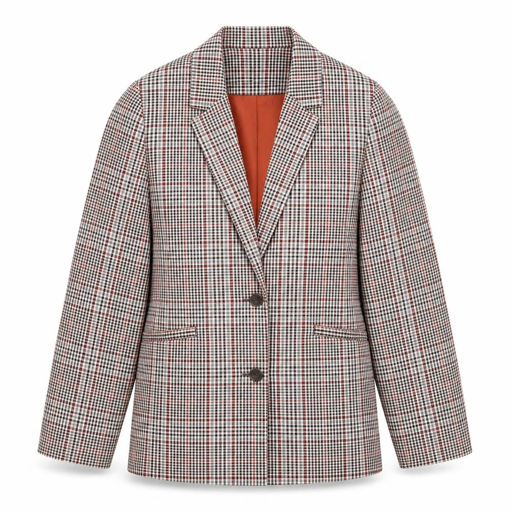 Fransa Womens Grey Check Polyester Jacket Suit Jacket Size 10