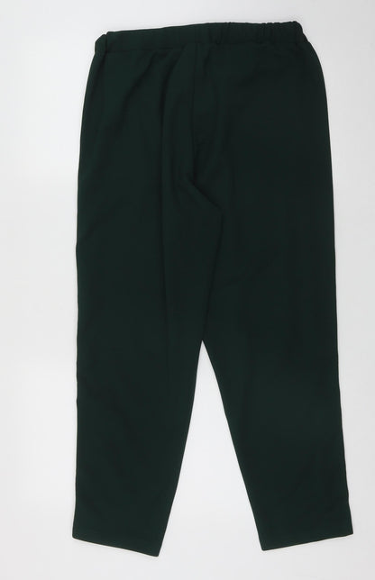 New Look Womens Green Striped Polyester Cargo Trousers Size 12 L26 in Regular