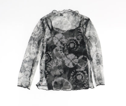 Next Girls Black  Polyester Basic Blouse Size 4 Years Round Neck Pullover