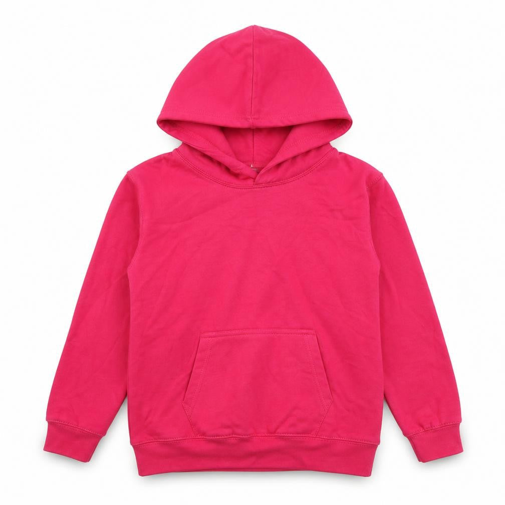 Just Hoods Girls Pink  Cotton Pullover Hoodie Size 9-10 Years  Pullover
