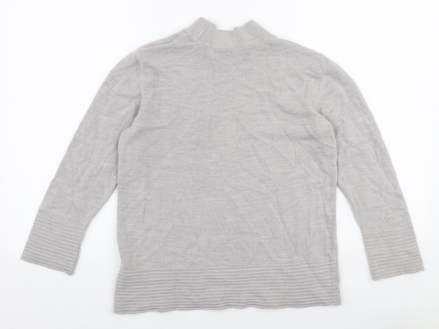 Marks and Spencer Womens Grey High Neck  Acrylic Pullover Jumper Size 12