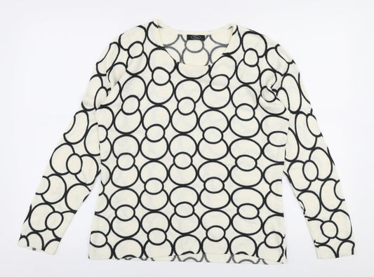 BM Womens Ivory Round Neck  Acrylic Pullover Jumper Size S