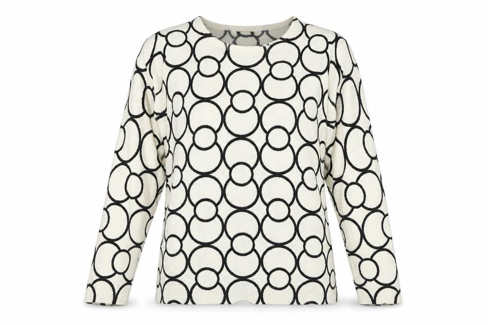 Bonmarché Womens Ivory Round Neck Acrylic Pullover Jumper Size S