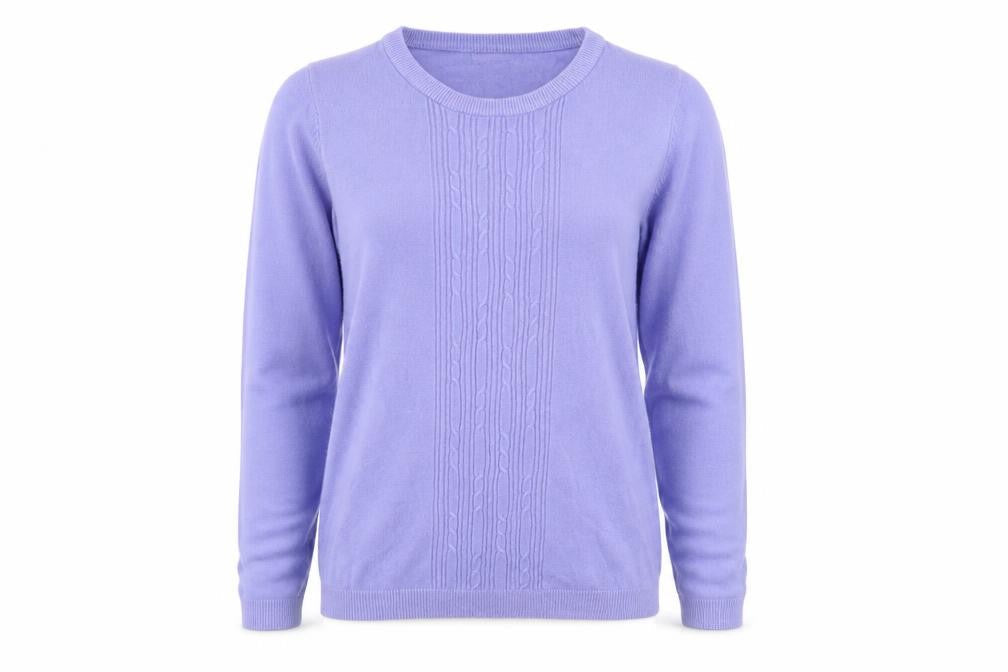 Charmance Womens Purple Round Neck  Polyester Pullover Jumper Size M