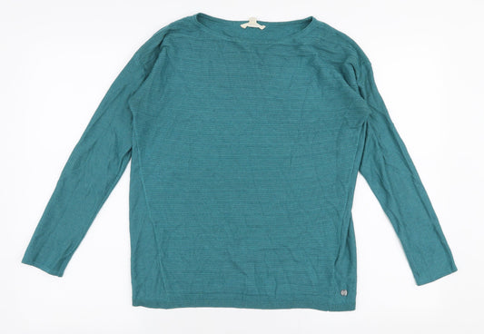 Esprit Womens Blue Round Neck  Polyester Pullover Jumper Size S