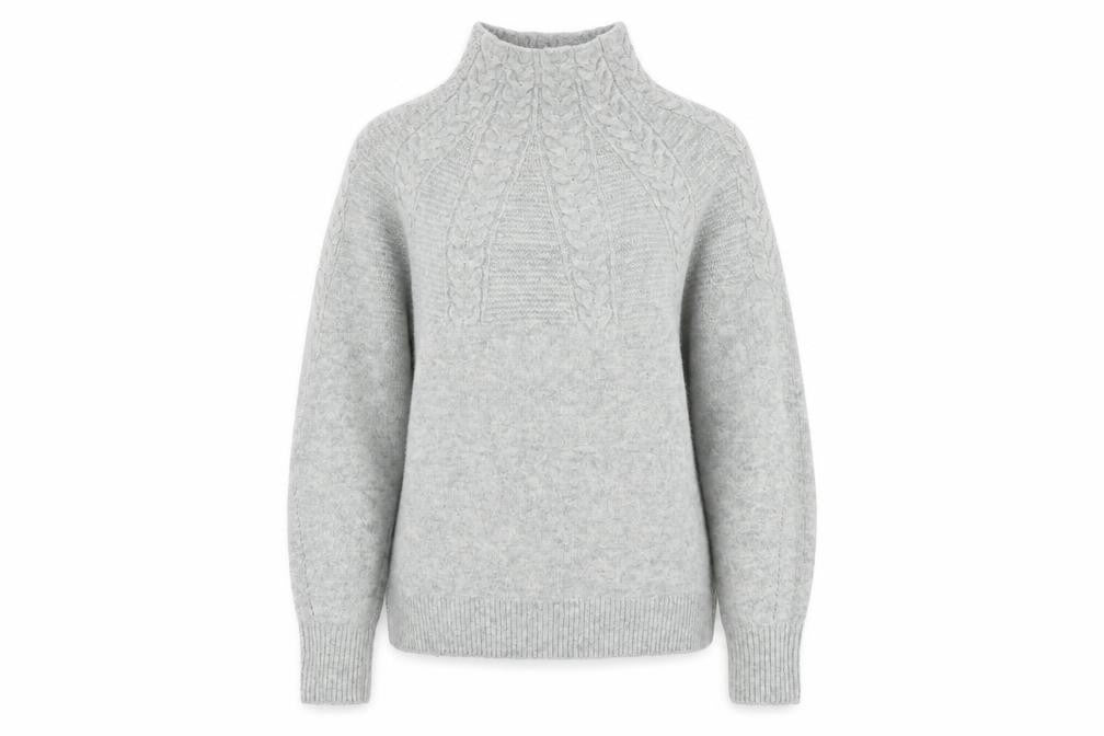 Topshop Womens Grey High Neck  Acrylic Pullover Jumper Size XS