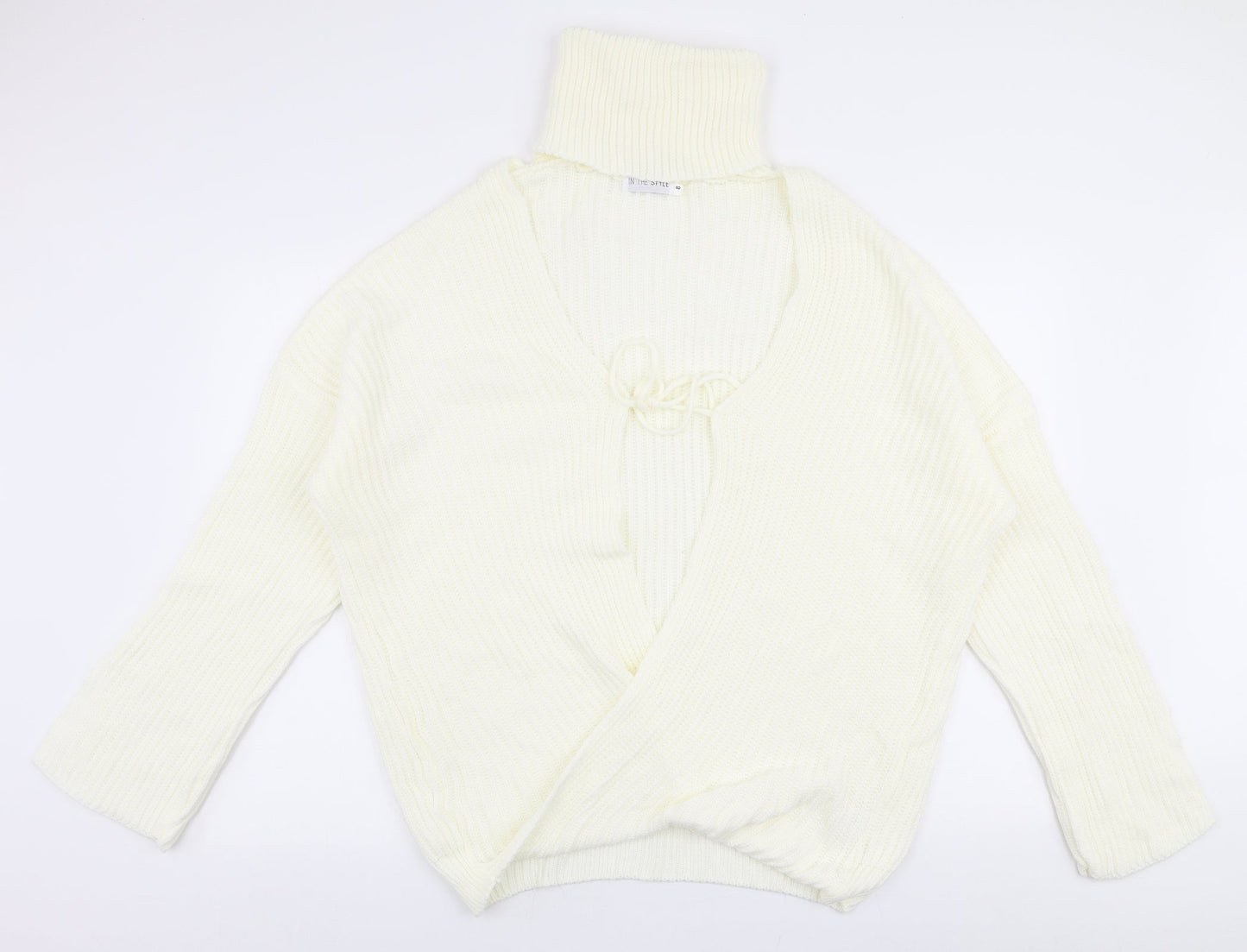 In the Style Womens Ivory Roll Neck  Acrylic Cardigan Jumper Size 8