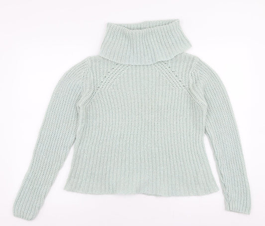 New Look Womens Blue Roll Neck  Acrylic Pullover Jumper Size 8