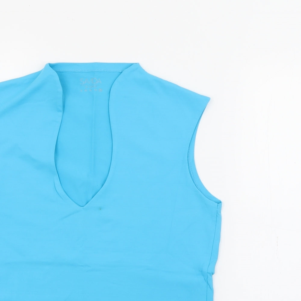 Savida Womens Blue  Polyester Basic Tank Size 16 V-Neck
