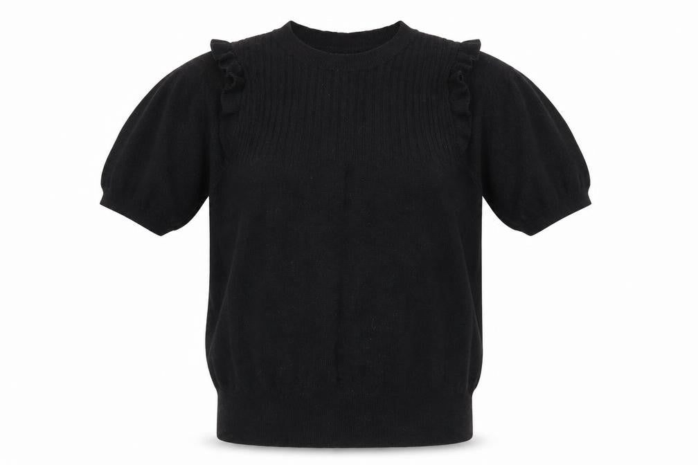 Marks & Spencer Womens Black Crew Neck  Viscose Pullover Jumper Size 12