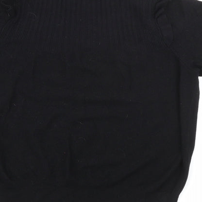 Marks & Spencer Womens Black Crew Neck  Viscose Pullover Jumper Size 12