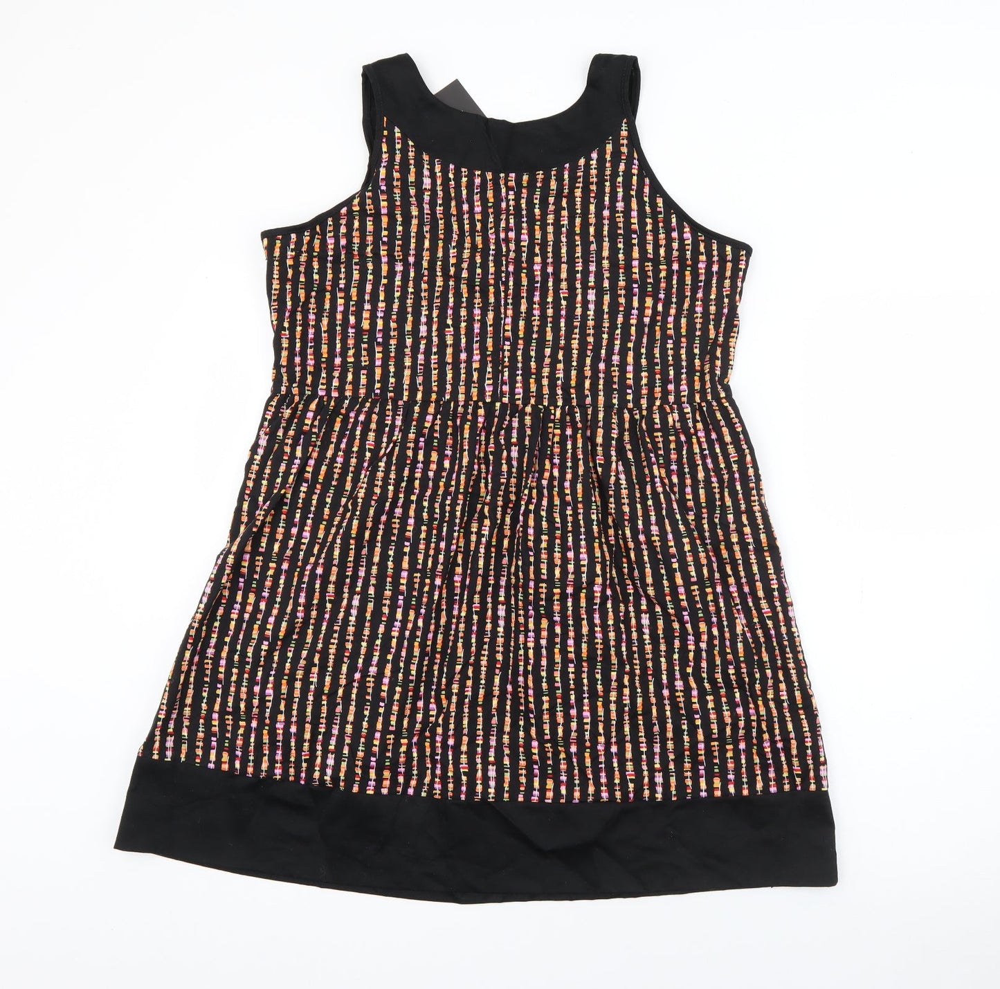 Zuppe Womens Black Geometric Cotton Fit & Flare  Size 4  Square Neck