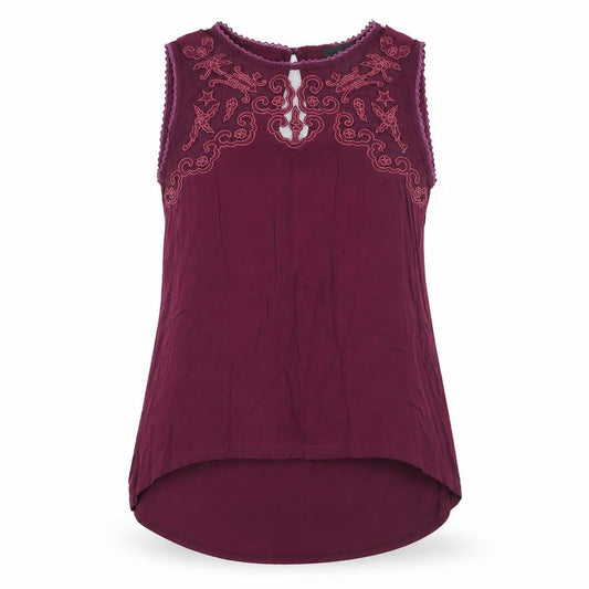 AX Paris Womens Purple  Cotton Camisole Tank Size 10 Boat Neck