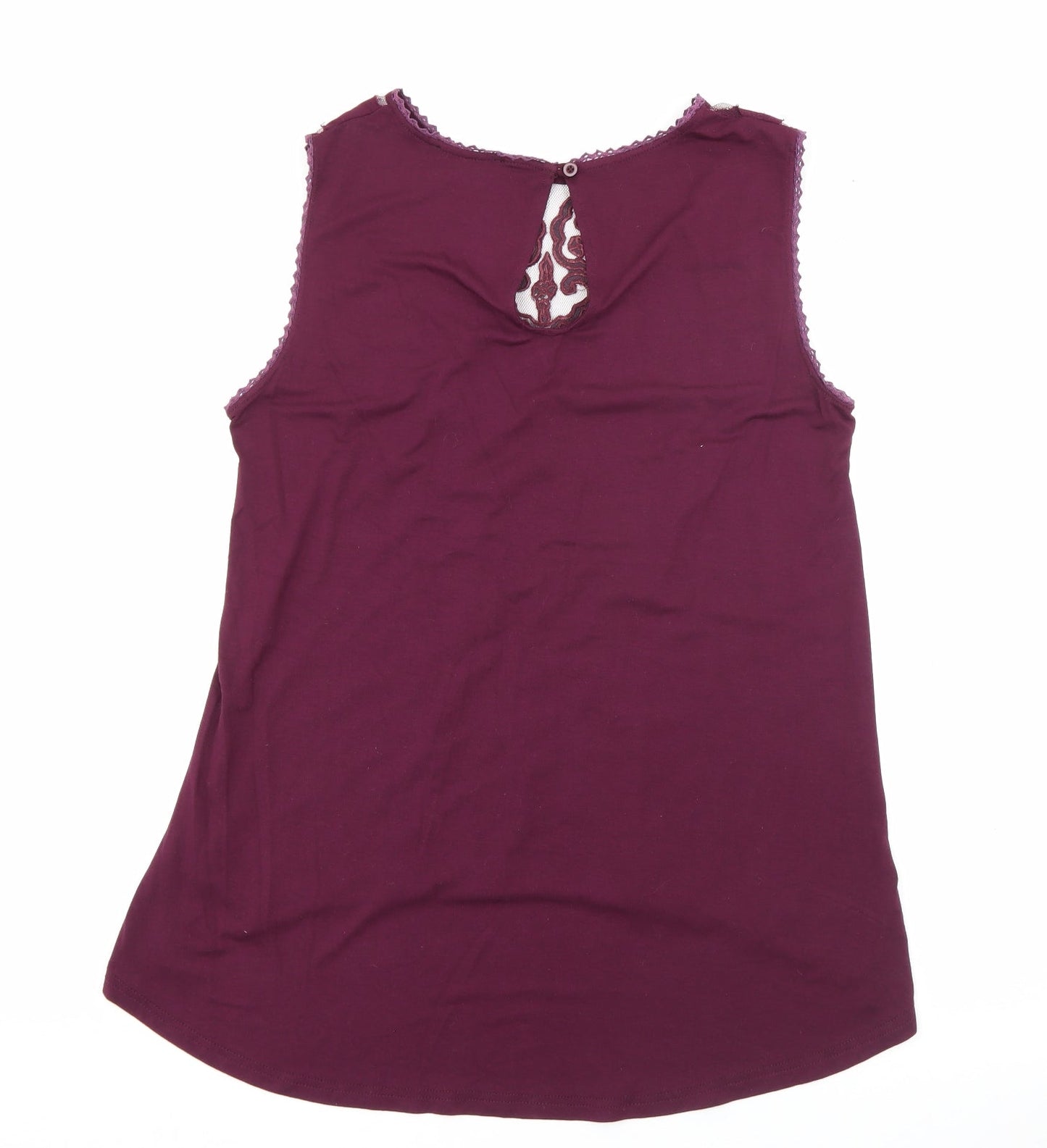 AX Paris Womens Purple  Cotton Camisole Tank Size 10 Boat Neck