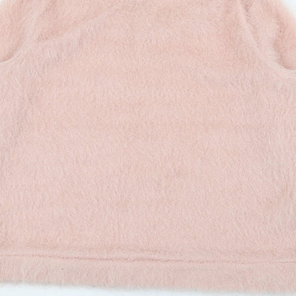 Next Womens Pink Crew Neck  Polyester Pullover Jumper Size 12