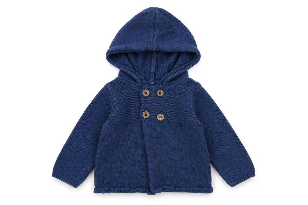 BHS Girls Blue  Cotton Pullover Jumper Size 6-9 Months  Button
