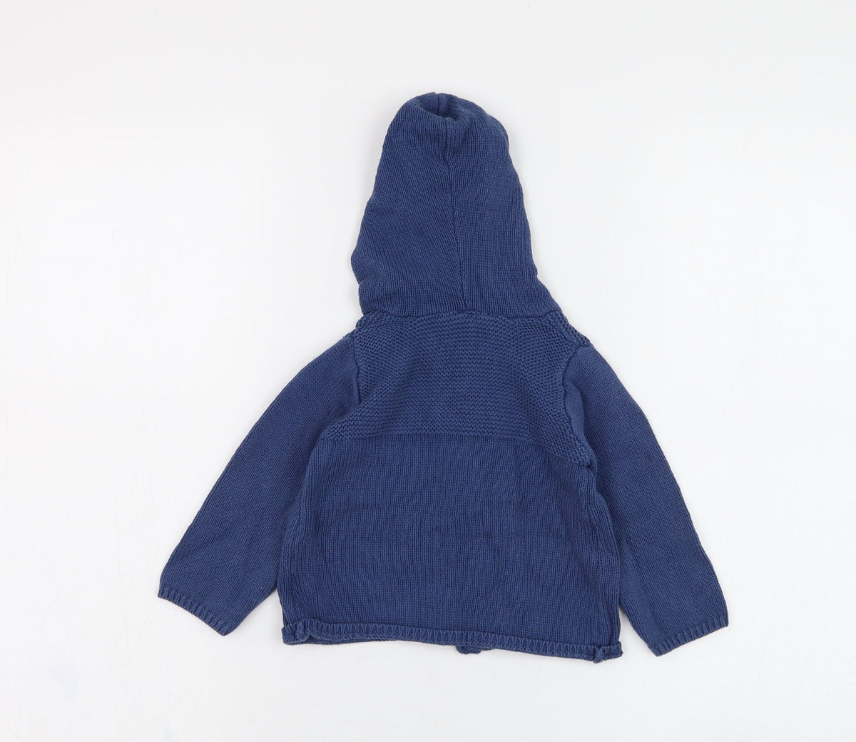 BHS Girls Blue  Cotton Pullover Jumper Size 6-9 Months  Button