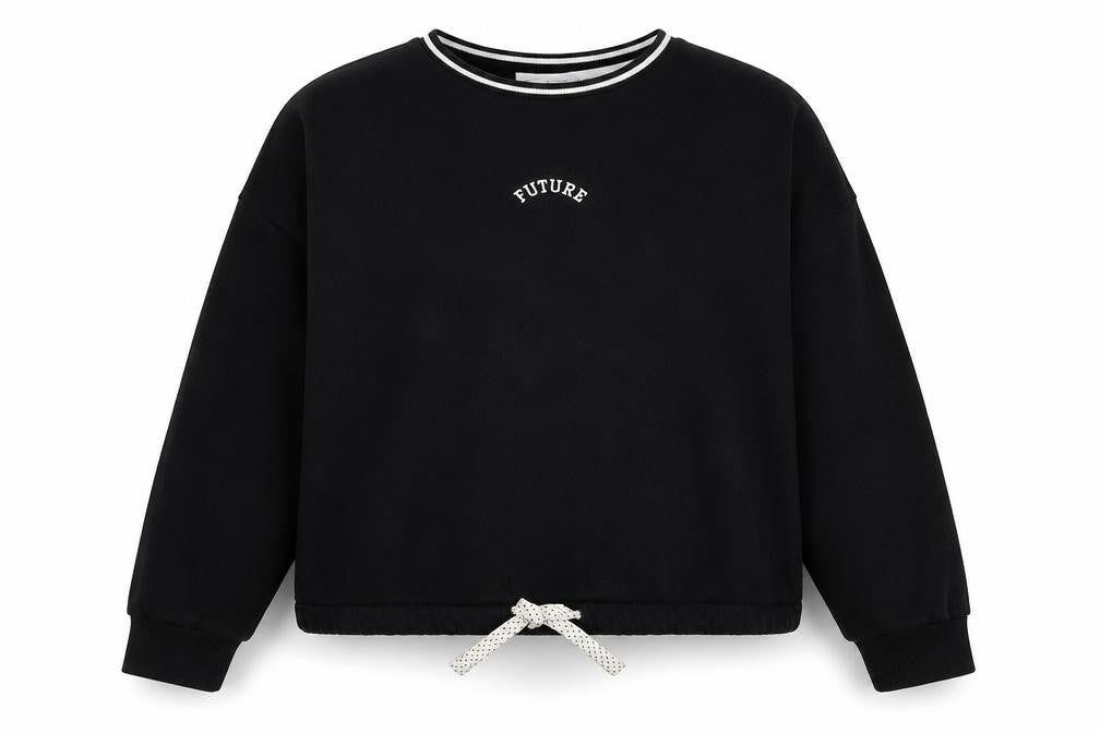 Marks & Spencer Girls Black  Cotton Pullover Sweatshirt Size 12-13 Years  Pullover - Future