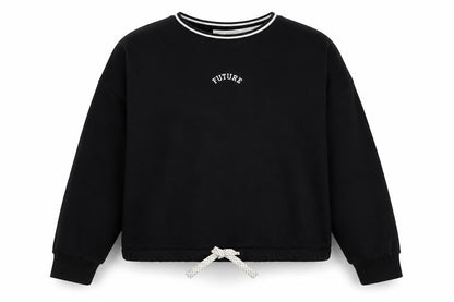 Marks & Spencer Girls Black  Cotton Pullover Sweatshirt Size 12-13 Years  Pullover - Future