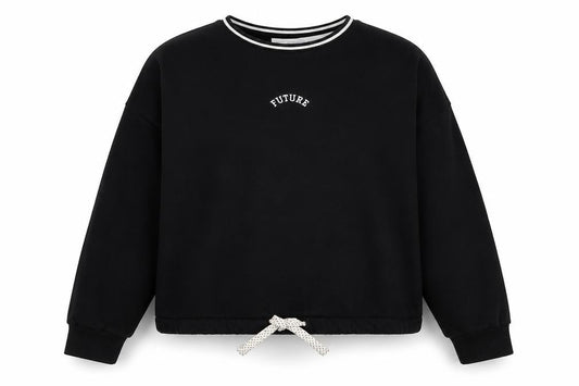 Marks & Spencer Girls Black  Cotton Pullover Sweatshirt Size 12-13 Years  Pullover - Future