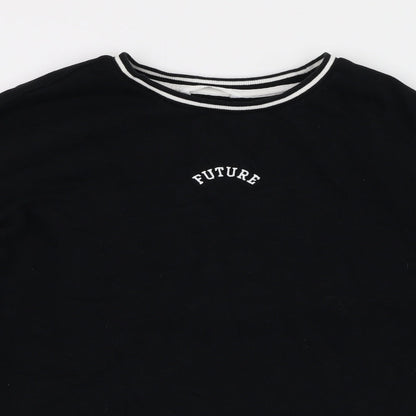 Marks & Spencer Girls Black  Cotton Pullover Sweatshirt Size 12-13 Years  Pullover - Future