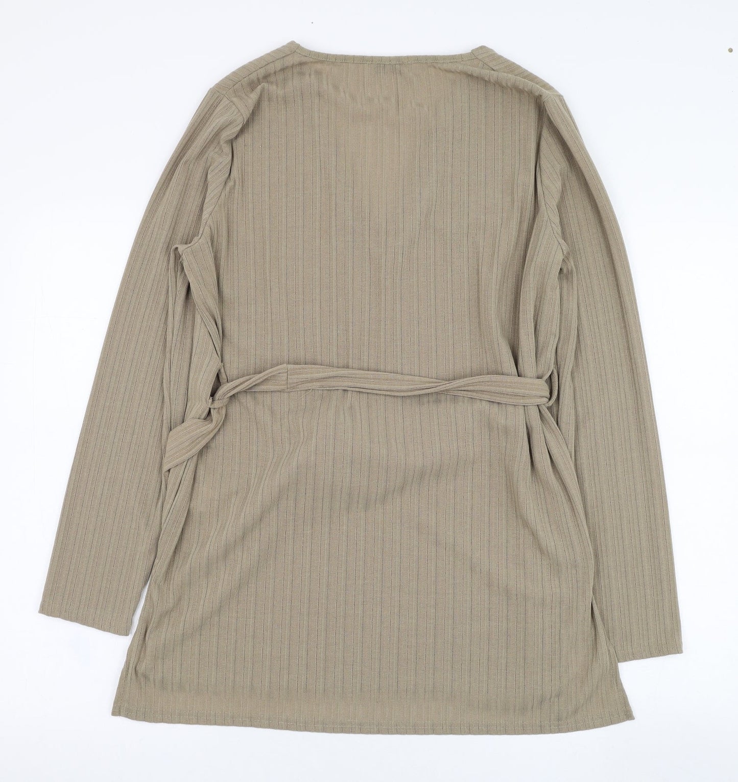 Papaya Womens Brown V-Neck  Polyester Pullover Jumper Size 16
