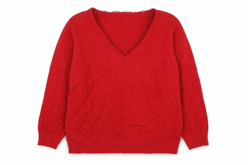 `marks Womens Red Round Neck  Viscose Pullover Jumper Size 20