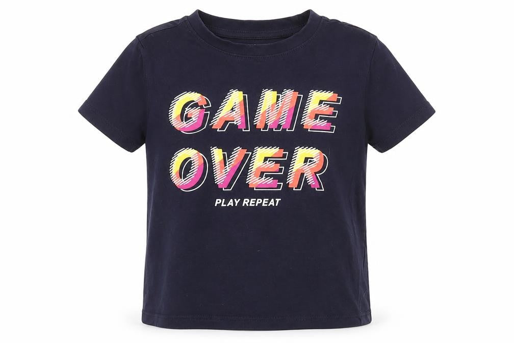 Primark Boys Blue  100% Cotton Basic T-Shirt Size 3-4 Years Round Neck Pullover