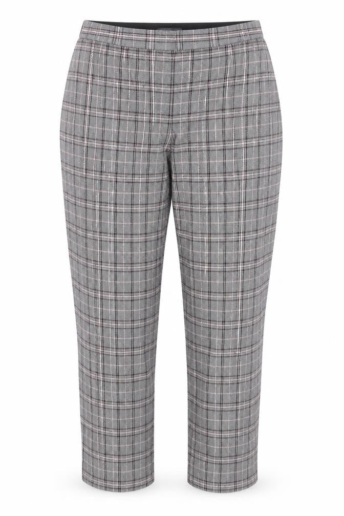 Primark Womens Multicoloured Plaid Polyester Capri Trousers Size 8 L24.5 in Regular Zip