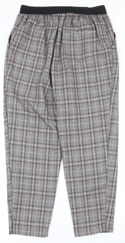 Primark Womens Multicoloured Plaid Polyester Capri Trousers Size 8 L24.5 in Regular Zip
