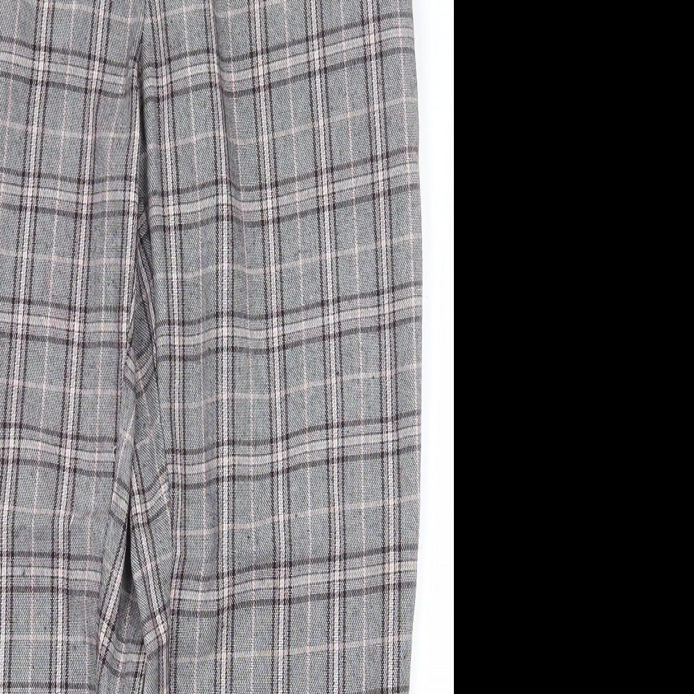Primark Womens Multicoloured Plaid Polyester Capri Trousers Size 8 L24.5 in Regular Zip