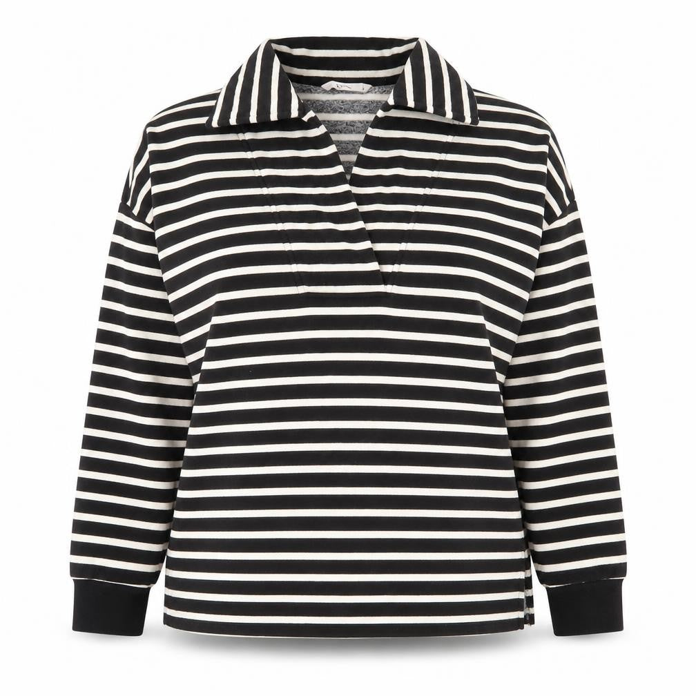 TU Womens Black Striped Cotton Pullover Sweatshirt Size 8  Pullover