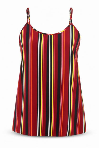 Simply Be Womens Multicoloured Striped Polyester Basic Tank Size 14 Scoop Neck