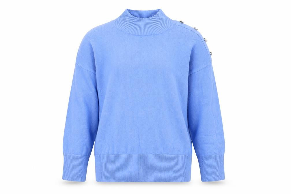 F&F Girls Blue Mock Neck  Viscose Pullover Jumper Size 14 Years  Pullover