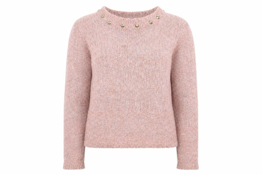 RESERVED Womens Pink Round Neck  Polyester Pullover Jumper Size S
