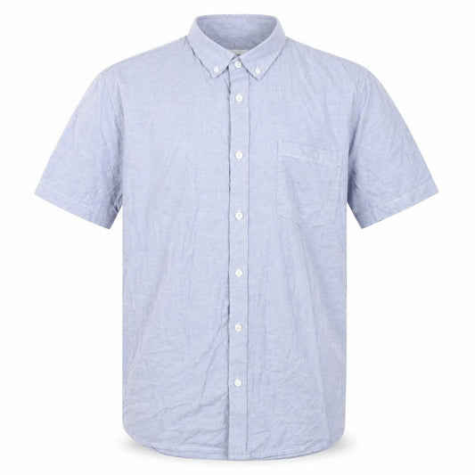 Burton  Mens Blue  Cotton  Button-Up Size L Collared Button