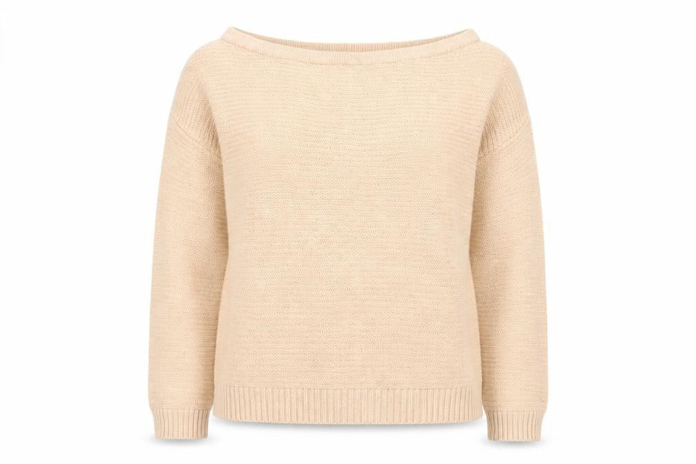 Boohoo Womens Orange Boat Neck  Acrylic Pullover Jumper Size M