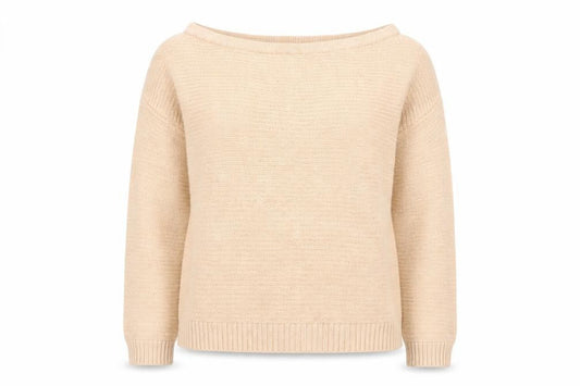 Boohoo Womens Orange Boat Neck  Acrylic Pullover Jumper Size M
