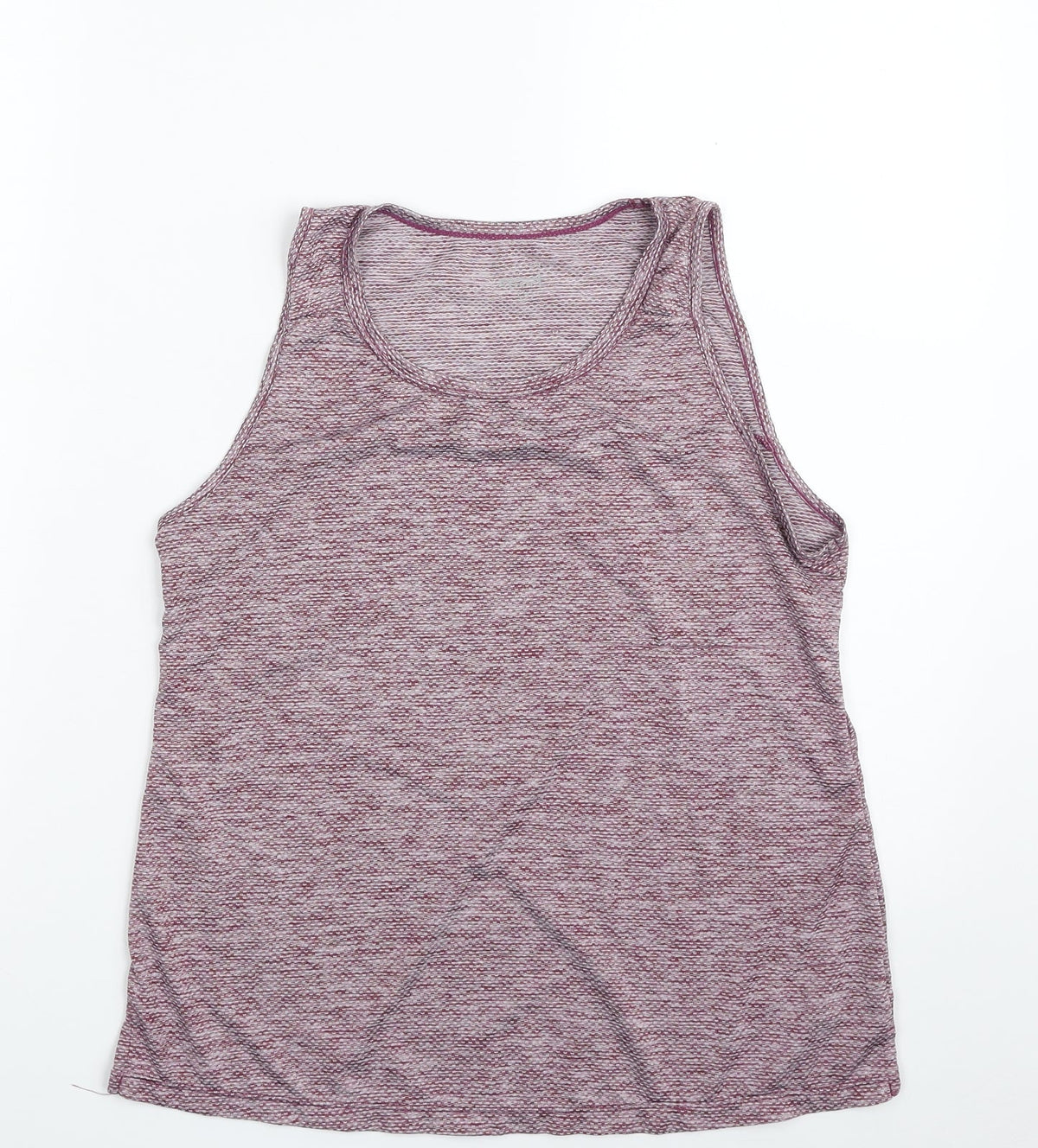 Dunnes Stores Womens Purple Geometric 100% Polyester Basic Tank Size 8 Scoop Neck Pullover
