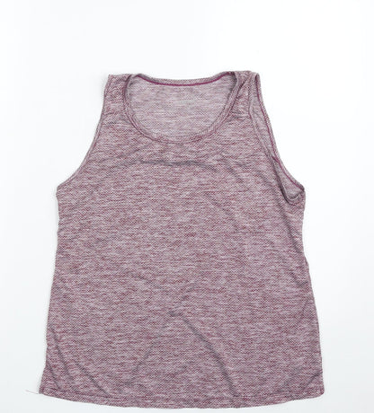 Dunnes Womens Purple Geometric 100% Polyester Basic Tank Size 8 Scoop Neck Pullover
