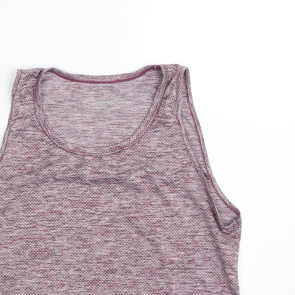 Dunnes Stores Womens Purple Geometric 100% Polyester Basic Tank Size 8 Scoop Neck Pullover