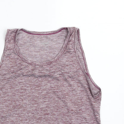 Dunnes Womens Purple Geometric 100% Polyester Basic Tank Size 8 Scoop Neck Pullover