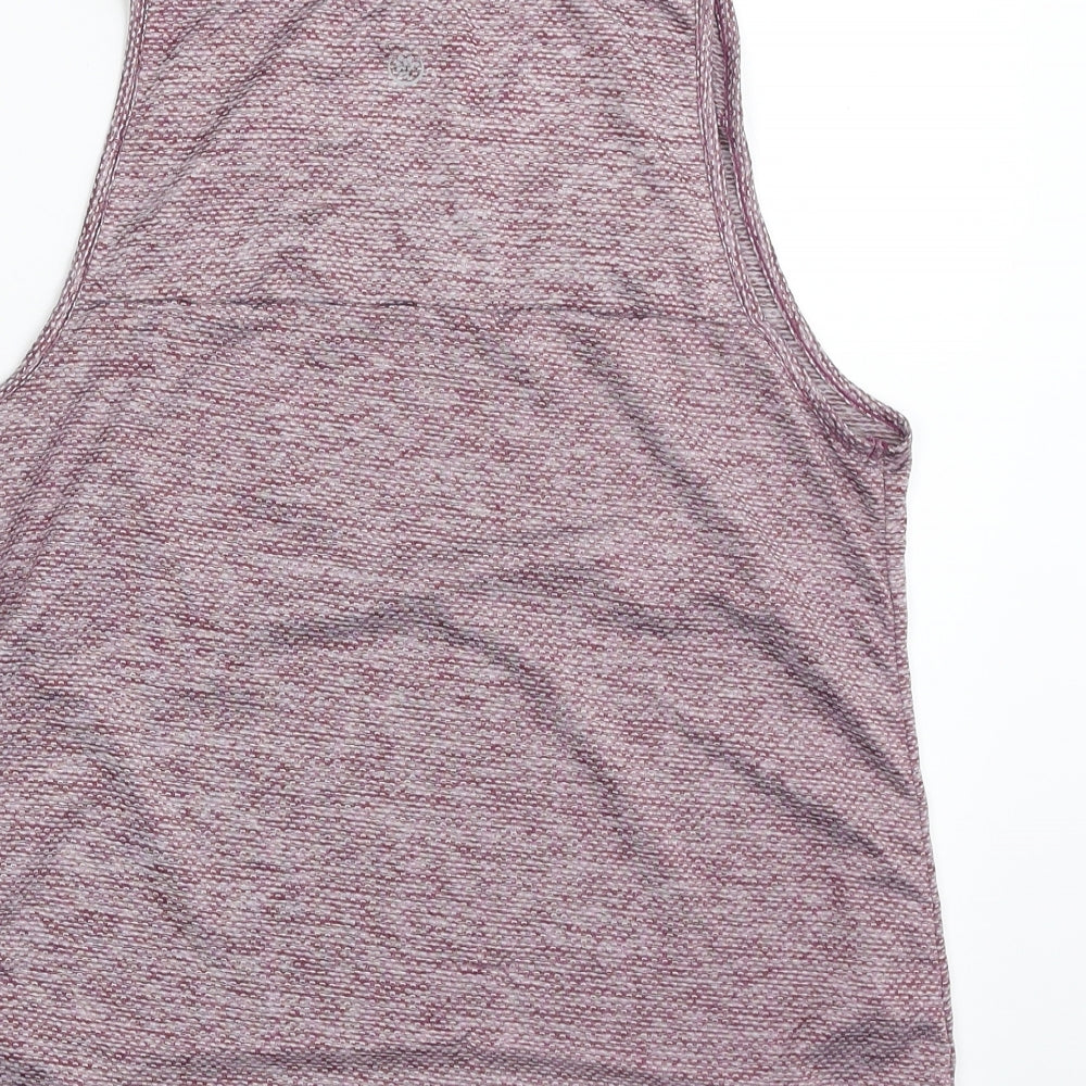 Dunnes Stores Womens Purple Geometric 100% Polyester Basic Tank Size 8 Scoop Neck Pullover
