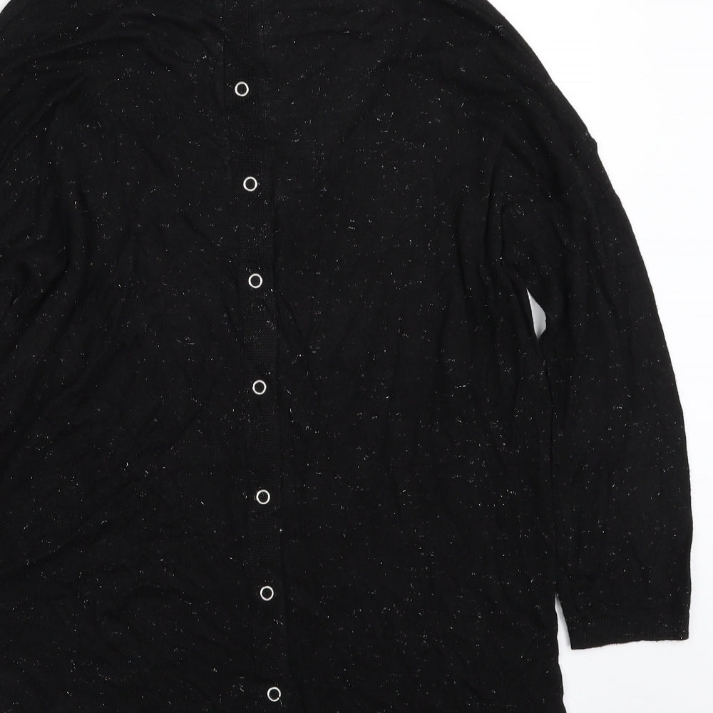 NEXT Womens Black V-Neck  Viscose Pullover Jumper Size 8
