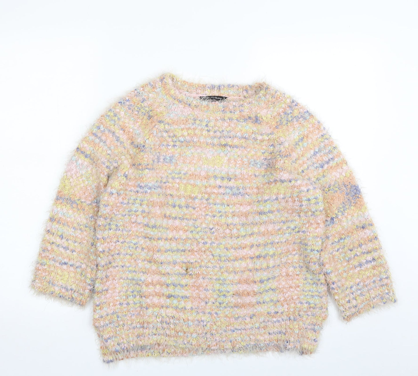 Miss Selfridge Womens Multicoloured Crew Neck  Polyester Pullover Jumper Size 8