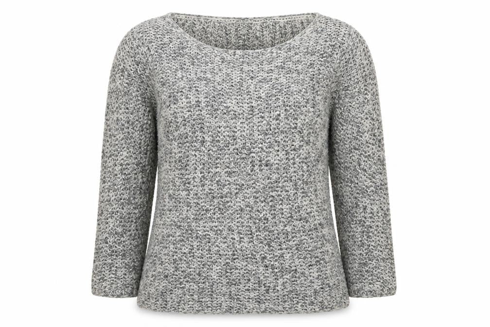 Papaya Womens Grey Boat Neck  Cotton Pullover Jumper Size S